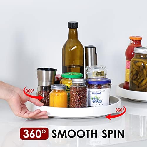 [ 4 Pack ] 12 Inch Non-Skid Turntable Lazy Susan Organizers - Spinning Rack for Cabinet, Pantry Organization and Storage, Kitchen, Fridge, Vanity, Countertop, Under Sink Organizing, Spice Spinner - Image 7