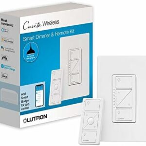 Lutron Caseta Smart Lighting Dimmer Switch and Remote Kit | P-PKG1W-WH | White