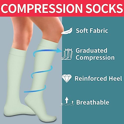 Laite Hebe 4 Pairs-Compression Socks for Women&Men Circulation-Best Support for Nurses,Running,Athletic - Image 5