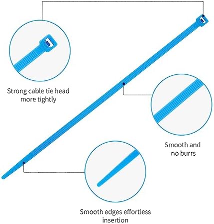 Armpow 1000 PCS 8 inch Black Cable Zip Ties, 40lb Strength Heavy duty, Premium Self-Locking UV Resistant Nylon Zip Ties for Indoor and Outdoor Use - Image 4