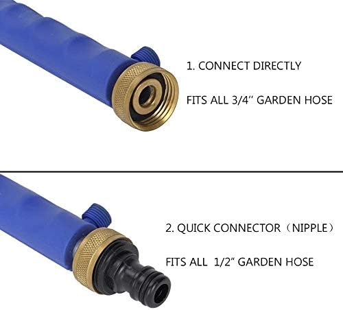 High Pressure Power Washer Wand, Extendable Hydro Jet Water Hose Nozzle Watering Sprayer, Garden Watering Wand for Patio Car Pet Window Gutter Cleaning Tool (Blue) - Image 6