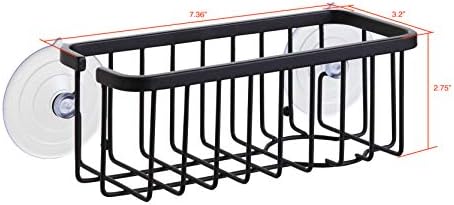 SunnyPoint NeverRust Deluxe Kitchen Sink Suction Holder for Sponges, Scrubbers, Soap, Kitchen, Bathroom, 304 Stainless Steel (Mat Black, 7.4 x 3.3 x 2.75 Inch)(Sponge & Brush NOT Included) - Image 8