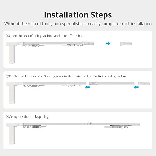 Zigbee Smart Curtains System, Easy Installation, Electric Motorized Splicing Curtain Track, Alexa/Google Home/Tuya APP Remote Control (3m (118")) - Image 9