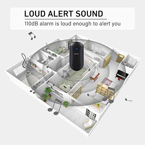 Wireless Doorbell, SECRUI Door bell Over 1000ft Coverage with 2 Plug-In Receivers, 1 Waterproof Push button, 52 Chimes, 110dB loud Sound Colorful LED Flash - Image 4