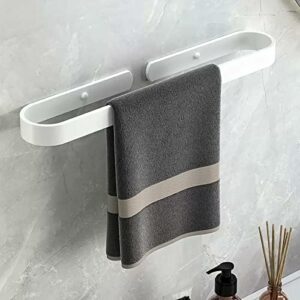 Adhesive Hand Towel Holder for Bathroom Wall 15.7 Inch, White Stick On Bathroom Towel Bar Countertop Kitchen Bath Towel Rack with 4 Clear Dould Sided Tape Pads, No Drilling-Adhesive/Screw-in, Veefos
