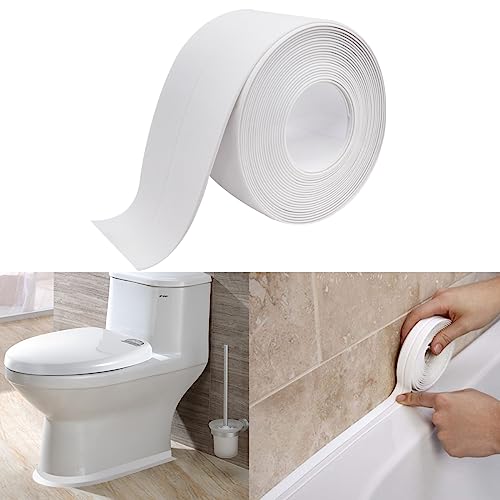 Caulk Strip Tape for Bath Kitchen, White Self-Adhesive Decorative Sealing Tape, Used for Kitchen Sink Toilet Bathroom Bathtub Floor Wall Edge Protector (1) - Image 2