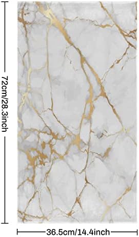 AUUXVA White Gold Marble Hand Towels Set of 2 Bathroom Towel Soft Highly Absorbent Guest Face Towel Thin Multipurpose Towels for Kitchen Gym Hotel Sports Yoga Bath Home Easter Decor 16x30 Inch - Image 2