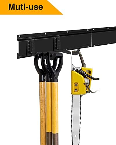 Mutilife Tool Storage Rack, 64INCH 4 packs Rails &10 packs Adjustable Hooks garden tool organizer for Garage Tool Organizer Wall Mount, Aluminum Steel For Garden (64 inches 4 Rail) Gifts for men - Image 9