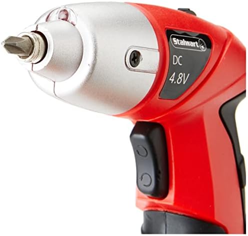 25-Piece Electric Screwdriver Set - Cordless Drill with LED Work Light, Automatic Spindle Lock, Carrying Case, and Screw Driver Bits by Stalwart (Red) - Image 2