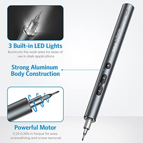 AMIR 62 In 1 Automatic Screwdriver, Mini Electric Precision Screwdriver Set, Power Small Cordless Torque Repair Tools With 48 Magnetic Bits, Led Light, USB Charge, Fix Phone Laptop Toys Watch Camera - Image 3