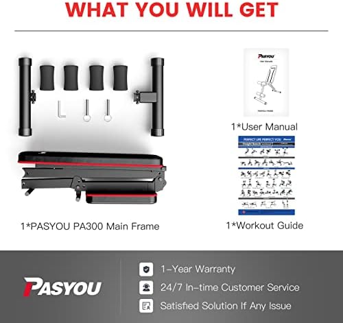 PASYOU Adjustable Weight Bench Full Body Workout Multi-Purpose Foldable Incline Decline Exercise Workout Bench for Home Gym - Image 11