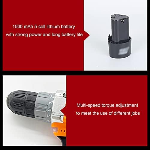 Multi-Purpose Woodworking Pistol Drill, 12v Lithium Electric Drill Rechargeable Hand Electric Drill Set Household Power Tools Lithium Battery Electric Wrench Impact Drill - Image 6