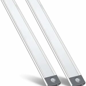 LED Motion Sensor Cabinet Light,Under Counter Closet Lighting, Wireless USB Rechargeable Kitchen Night Lights,Battery Powered Operated Light,54-LED Light for Wardrobe,Closets,Cabinet,Cupboard(2 Pack)