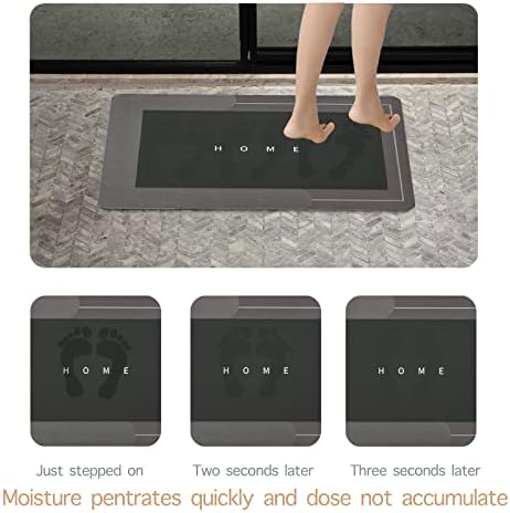 Viycuho Stone Bath Mat, Diatomaceous Earth Shower Mat,Kitchen mats, Non-Slip Super Absorbent Quick Drying Bathroom Floor Mat, Natural, Easy to Clean (24 * 16in, Dark Grey) - Image 4