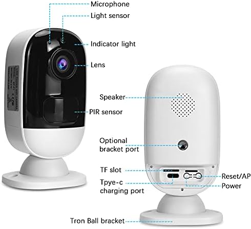 ARMIDO Outdoor Expandable Wireless Security Camera System 2PCS 3MP Wire Free Rechargeable Battery Powered Security Cameras 30ft Night Vision,PIR Motion Detection, 2-Way Audio (2-Cam Kit) - Image 2