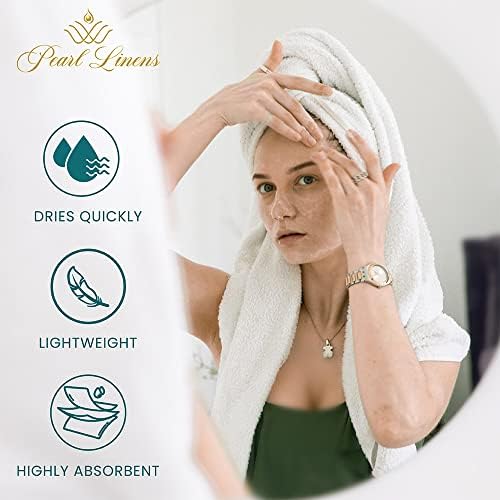 Pearl Linens 100% Cotton Premium Bath Towel Set for Gym, Pool & Spa - 6 Pack – 24” x 50” | Bathroom Towels | Luxury Bath Towels | 500 GSM | Lightweight, Soft & Absorbent | Bath Towels Set of 6 | White - Image 2