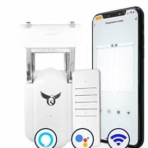 Osprey Electronics Smart Curtain Robot, Electric Smart Curtain Opener, Wireless App Control, Compatible with Alexa, Google Assistant, Roman Rod, Single side opening