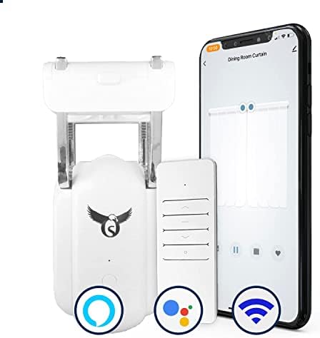 Osprey Electronics Smart Curtain Robot, Electric Smart Curtain Opener, Wireless App Control, Compatible with Alexa, Google Assistant, Roman Rod, Single side opening