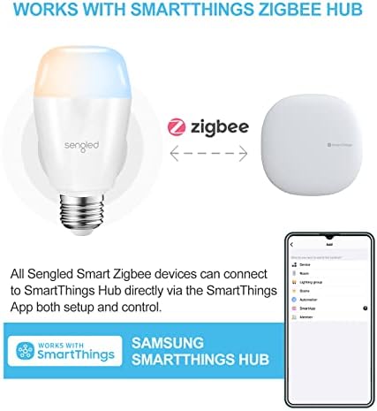 Sengled Zigbee Smart Bulbs, Tunable White 2700K~6500K, Hub Required, Dimmable via Wall Switch, Works with SmartThings and Echo Plus with Built-in Hub, Daylight A19 E26, Voice & APP Control, 4 Pack - Image 5