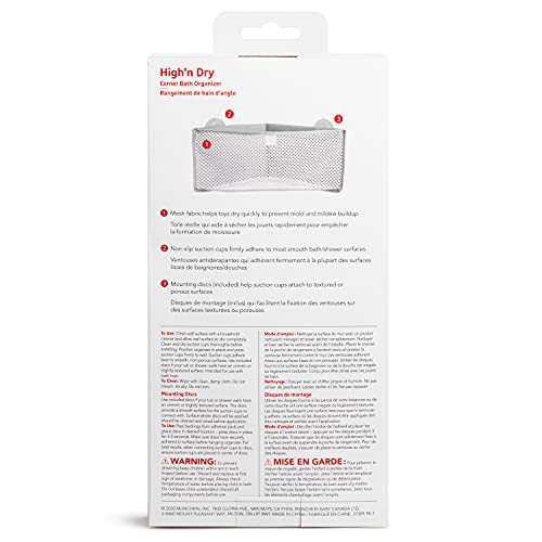 Munchkin® High 'n Dry™ Corner Bath Toy Organizer and Storage, Grey - Image 5