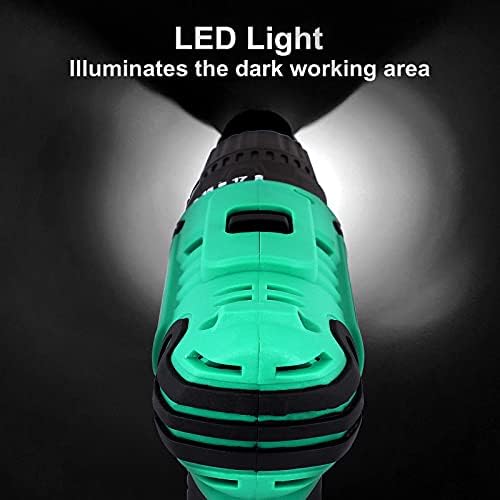 COMOWARE 20V Cordless Drill, Electric Power Drill Set with 1 Battery & Charger, 3/8” Keyless Chuck, 2 Variable Speed, 266 In-lb Torque, 25+1 Position and 34pcs Drill/Driver Bits - Image 6