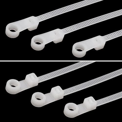 YuGtcen Zip Ties with Screw Hole 8 inch, 150 Pcs Mountable head Cable Tie Multipurpose Heavy Duty Nylon Zip Tie for Indoor and Outdoor (8 inch -White) - Image 7