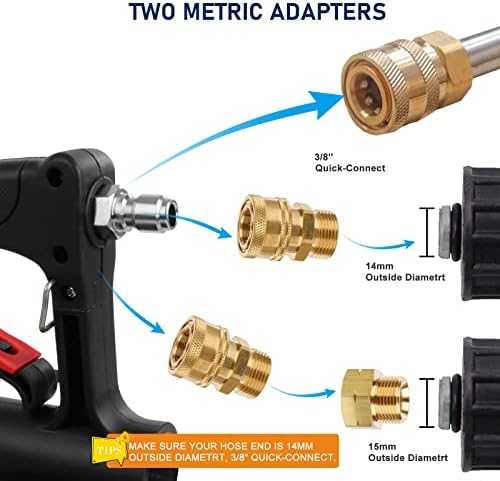 TaoTazon 24 FT Pressure Washer Extension Wand, Extension Pole for Pressure Washer with Gutter Extension, and 7 Spray Nozzle Tips for Roof Fence Window Washing Gutter Cleaner - Image 4