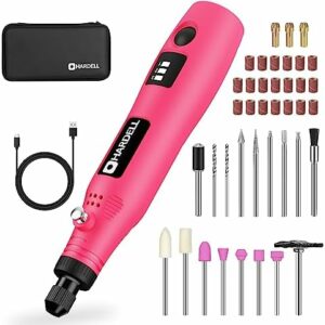 HARDELL Cordless Rotary Tool 3.7V, 3-Speed Mini Rotary Tool with 42 Accessories, Rechargeable Power Rotary Tool Kit for Sanding, Drilling, Polishing, Engraving, Cleaning, Small DIY Projects