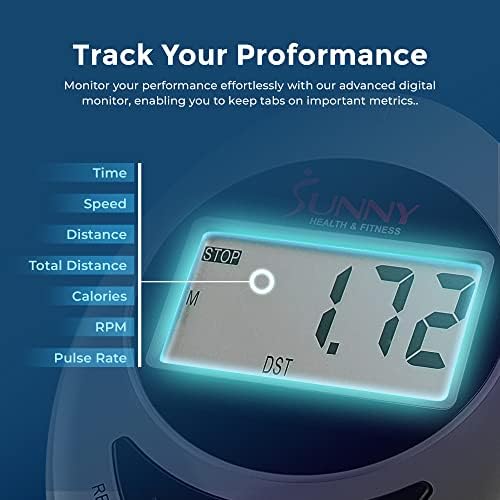 Sunny Health & Fitness Legacy Stepping Elliptical Machine, Total Body Cross Trainer with Ultra-Quiet Magnetic Belt Drive, Low Impact Exercise Equipment, Optional Bluetooth with Exclusive SunnyFit App - Image 5