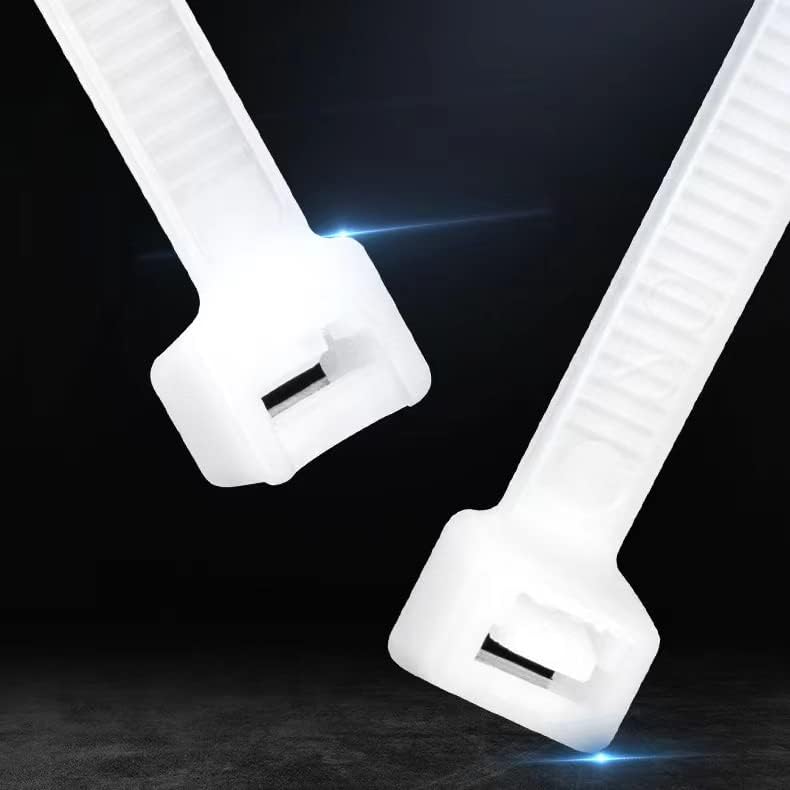 8 Inch White/Clear Zip Ties, hight Strength, UV Resistant Strong Nylon Cable Ties,Wire Ties Wraps for Craft Cable Management for Home Office Garden Fence Garage Indoor Outdoor 500 pack - Image 6