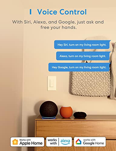 Meross Smart WiFi Dimmer Switch and Remote Kit, Single Pole, Neutral Wire Required, Work with Apple HomeKit, Alexa, Google Home and SmartThings, 2.4GHz WiFi, Remote and Voice Control, No Hub Required - Image 5