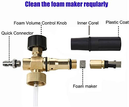 Tool Daily Foam Cannon with 1/4 Inch Quick Connector, 1 Liter, 5 Pressure Washer Nozzle Tips - Image 4