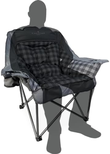 Black Sierra Comfort Cloud Deluxe XL Padded Camping Chair, Oversize Folding Chair with Cup Holder and Carrybag, Heavy Duty Outdoor Portable Chair Supports 400 Lbs, Oversize Camp, Patio, or Deck Chair - Image 7