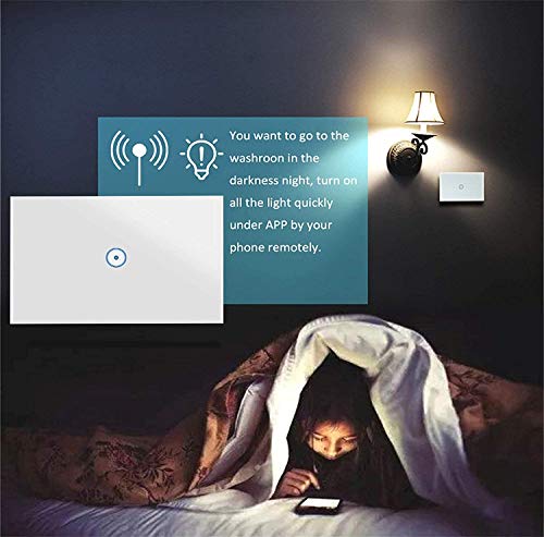 Jinvoo WiFi Wall Light Touch Panel Switch, 2.4GHz WiFi Light Switch Smartphone Remote Control, Remote Control Smart Life/Graffiti App, Timer, Alexa Compatible and Google Home White 1 Gang - Image 7