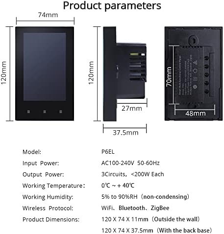 Tuya Smart Home Central Control Panel US 4 inches Wall Mount Multi-Functional Panel Built in Wireless Zigbee Hub Smart Life (White) - Image 6
