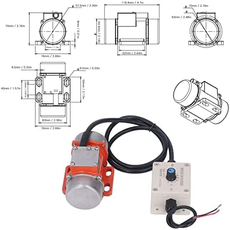 Vibrating Motor, Adjustable IP65 Aluminum Alloy Red Copper Brushless DC Vibration Motor Power Saving for Construction for Coal(#1) - Image 6
