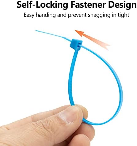 XINGO 100 PCS 12 inch Cable Zip Ties Heavy Duty,120 lbs Tensile Strength, Self-Locking Premium Nylon Zip Ties for Indoor and Outdoor Use (Sky Blue) - Image 4