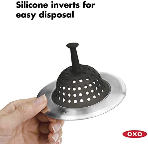 OXO Good Grips Silicone Sink Strainer, Black - Image 3