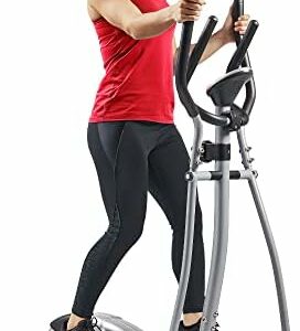 Sunny Health & Fitness Legacy Stepping Elliptical Machine, Total Body Cross Trainer with Ultra-Quiet Magnetic Belt Drive, Low Impact Exercise Equipment, Optional Bluetooth with Exclusive SunnyFit App