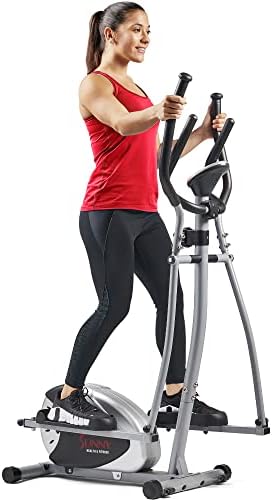 Sunny Health & Fitness Legacy Stepping Elliptical Machine, Total Body Cross Trainer with Ultra-Quiet Magnetic Belt Drive, Low Impact Exercise Equipment, Optional Bluetooth with Exclusive SunnyFit App