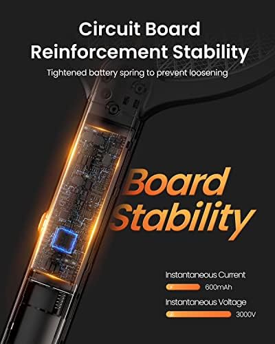 GAIATOP Electric Fly Swatter, 3000V Battery Powered Handheld Fly Zapper, 3-Layer Protection Grid Bug Zapper Racket for Home Bedroom Kitchen Office Backyard Patio Indoor Outdoor - Image 4