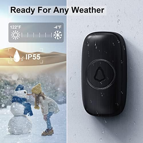 Wireless Doorbell, SECRUI Door bell Over 1000ft Coverage with 2 Plug-In Receivers, 1 Waterproof Push button, 52 Chimes, 110dB loud Sound Colorful LED Flash - Image 3