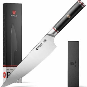 BRODARK Japanese Chef Knife,Professional Kitchen Knife in AUS-10 Steel, High-Class 8 Inch Chef's Knife with Ergonomic Handle, Ultra Sharp Cooking Knife for Home Cooks and Chefs, NSF Certified,Gift Box