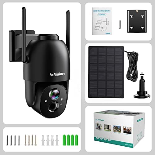 Solar Security Cameras Wireless Outdoor, SeeVision 2K Battery Powered PTZ WiFi 3MP Security Camera for Home with Spotlight, PIR Motion Detection,Siren, Color Night Vision, 2-Way Talk, SD/Cloud Storage - Image 7