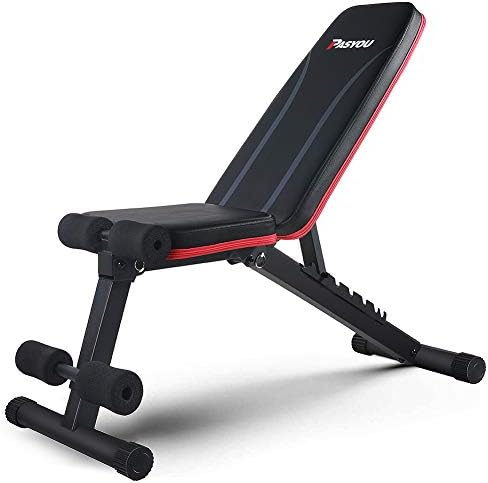 PASYOU Adjustable Weight Bench Full Body Workout Multi-Purpose Foldable Incline Decline Exercise Workout Bench for Home Gym