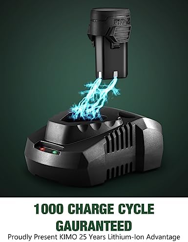 KIMO 3/8" Cordless Electric Ratchet Wrench Set, 40 Ft-lbs 400 RPM 12V Cordless Ratchet Kit w/ 60-Min Fast Charge, Variable Speed Trigger, 2-Pack 2.0Ah Lithium-Ion Batteries, 8 Sockets - Image 6