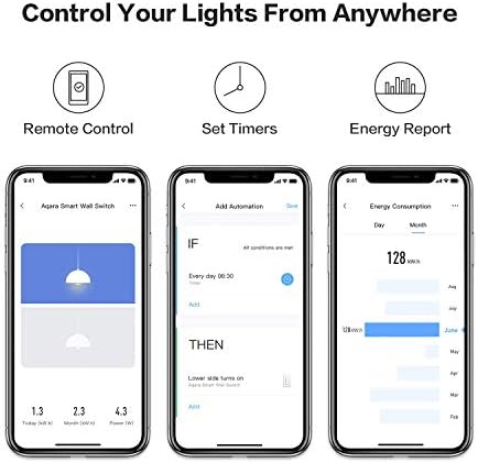 Aqara Smart Light Switch (with Neutral, Double Rocker) Plus Aqara Door and Window Sensor, Zigbee Connection, Remote Control and Set Timer for Home Automation - Image 2