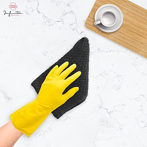 Premium Kitchen Towels – Pack of 6, 100% Cotton 15x25 Inches Absorbent Dish Towels - 425 GSM Tea Towel, Terry Kitchen Dishcloth Towels- Grey Dish Cloth for Household Cleaning by Infinitee Xclusives - Image 5