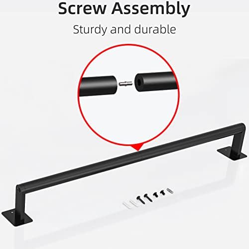 Bathroom Towel Bar, 24 Inch Towel Racks for Bathroom Wall Mounted, Heavy Duty Bath Hand Towel Holder Organizer, Modern Home Decor Towel Rod Bathroom Hardware Accessories, Matte Black Single Bar - Image 7