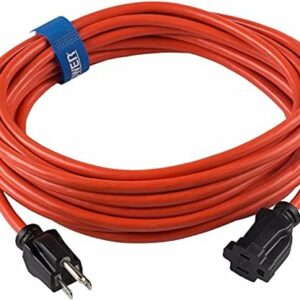 Clear Power 25 ft Outdoor Extension Cord 16/3 SJTW, 3-Prong Grounded Plug, Orange, Water & Weather Resistant, Flame Retardant, General Purpose Power Cord for Lawn & Garden, DCOC-0116-DC